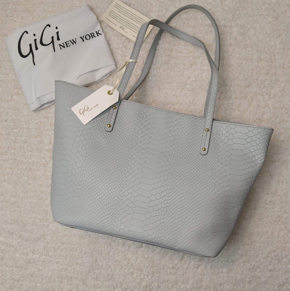 GiGi New York Mini Taylor Python Tote Bag Purse